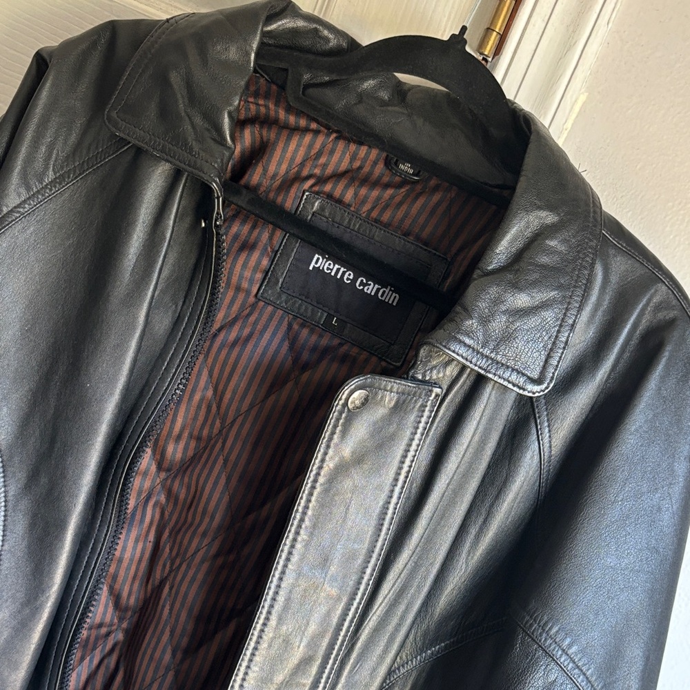 Pierre Cardin Dark Leather Jacket for Men